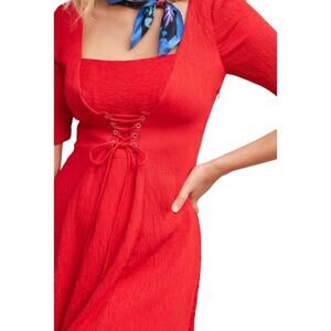Maeve by Anthropologie Juliet Red Mini Dress with Corset Waist Size 2